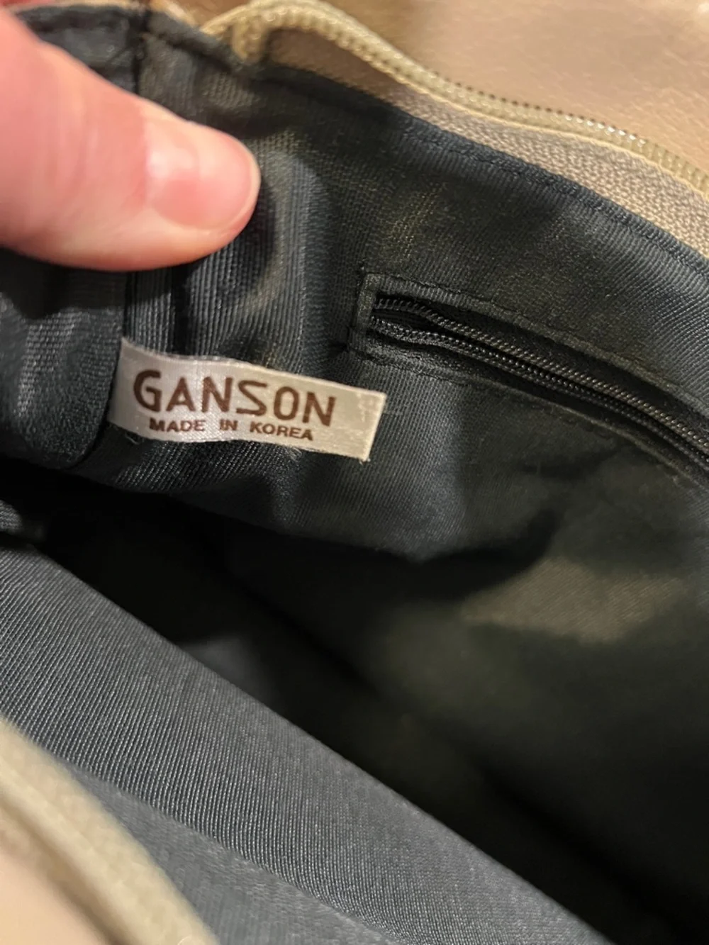 Ganson‎ - 80s/90s Top-Handle Tote Bag in Taupe Beige